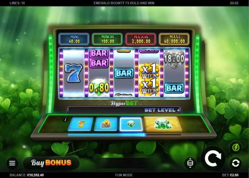 Play  Emerald Bounty 7s Hold and Win Slot Main Screen Reels