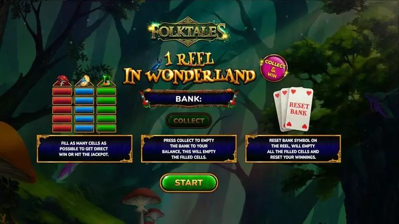 Play 1 Reel In Wonderland Slot Introduction Screen