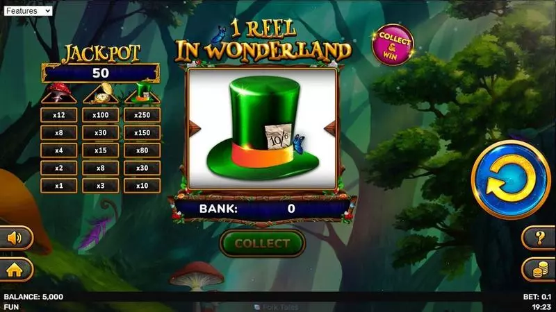 Play 1 Reel In Wonderland Slot Main Screen Reels