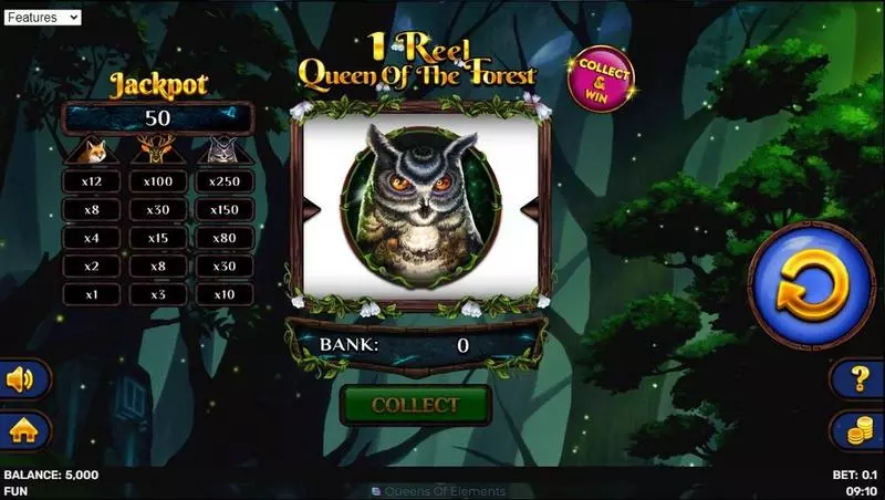 Play 1 Reel Queen Of The Forest Slot Main Screen Reels
