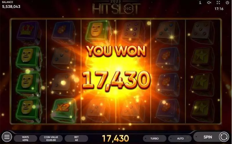 Play 2023 Hit Slot Dice Slot Winning Screenshot