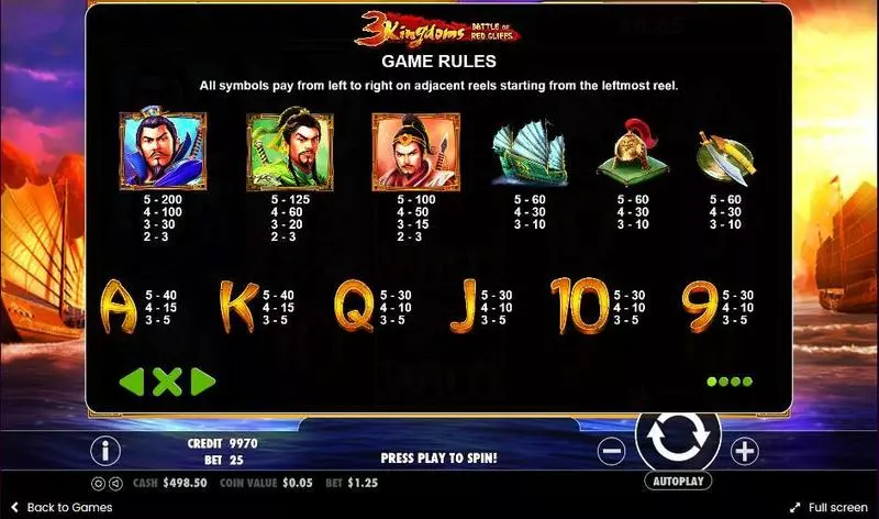 Play 3 Kingdoms – Battle of Red Cliffs Slot Info and Rules