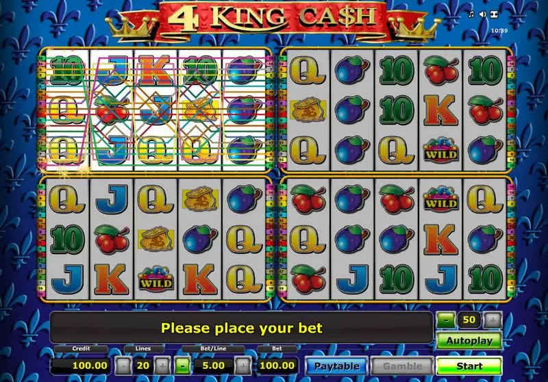 Play 4 King Ca$h Slot Main Screen Reels
