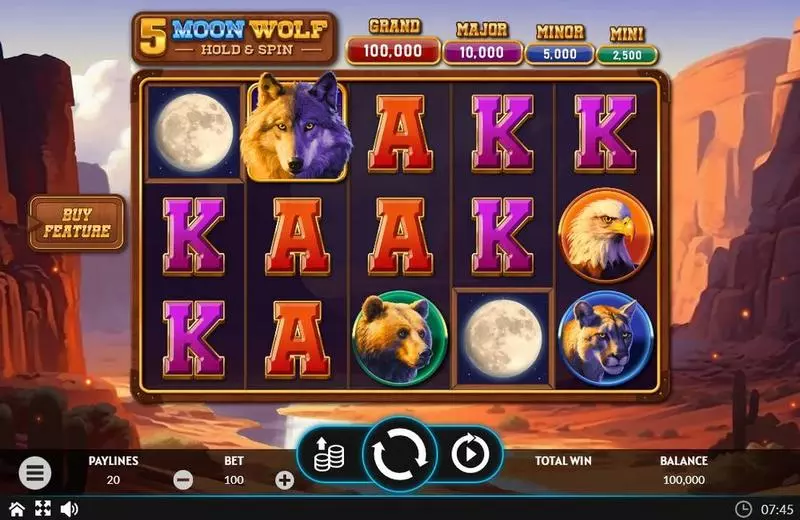 Play 5 Moon Woolf Slot Main Screen Reels