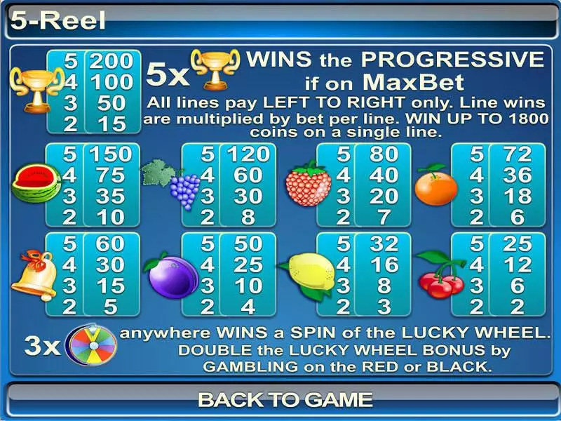 Play 5 Reel Slot Info and Rules