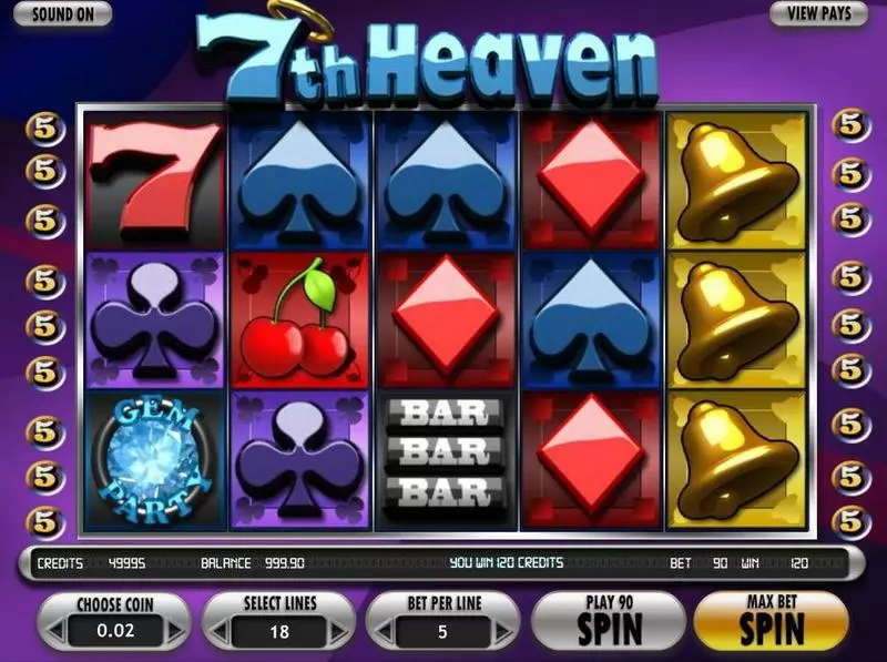 Play 7thHeaven Slot Main Screen Reels