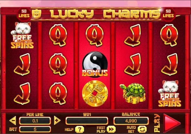 Play 8 Lucky Charms Slot Introduction Screen