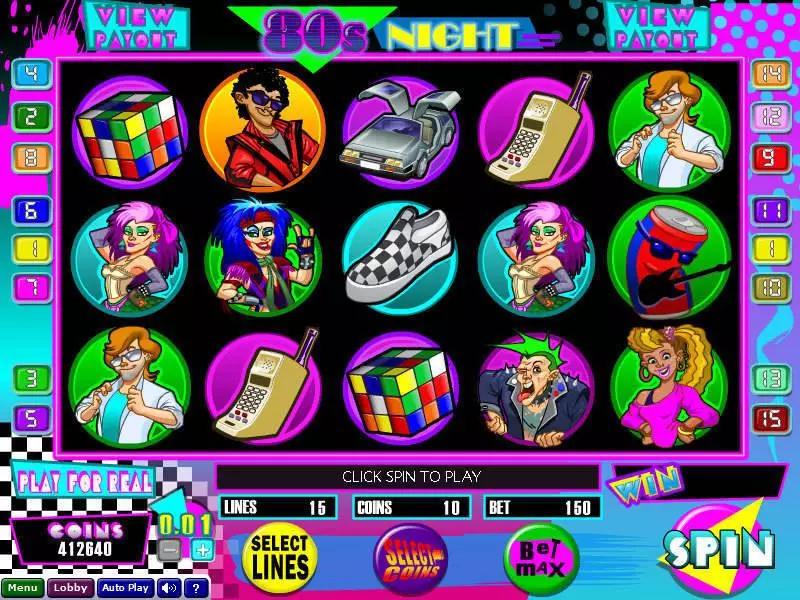 Play 80s Night Slot Main Screen Reels