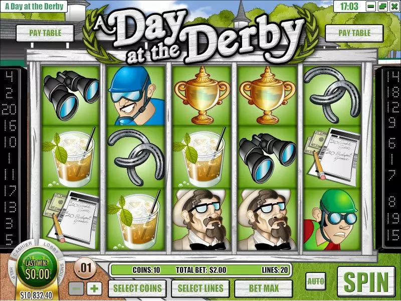 Play A Day at the Derby Slot Main Screen Reels