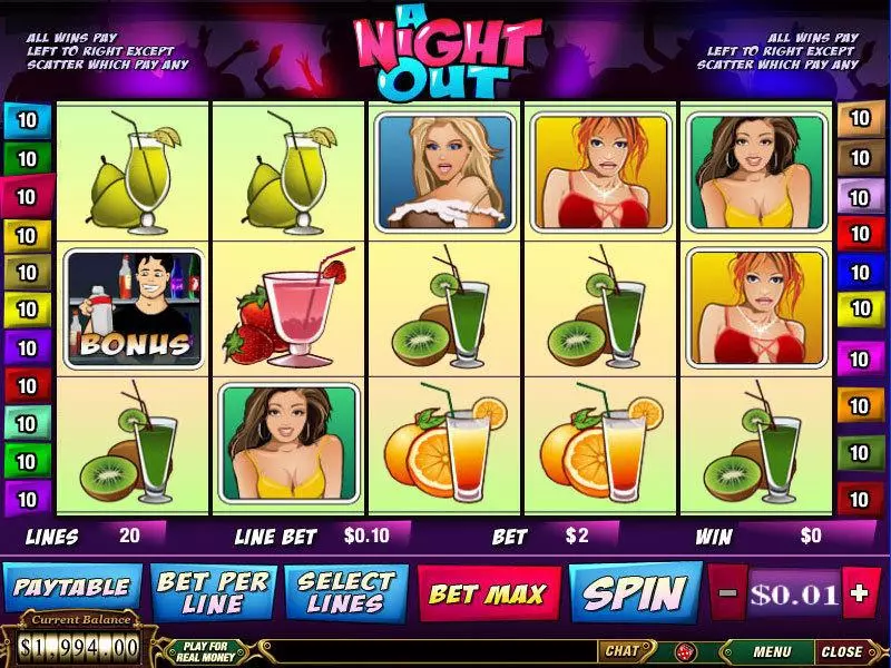 Play A Night Out Slot Main Screen Reels