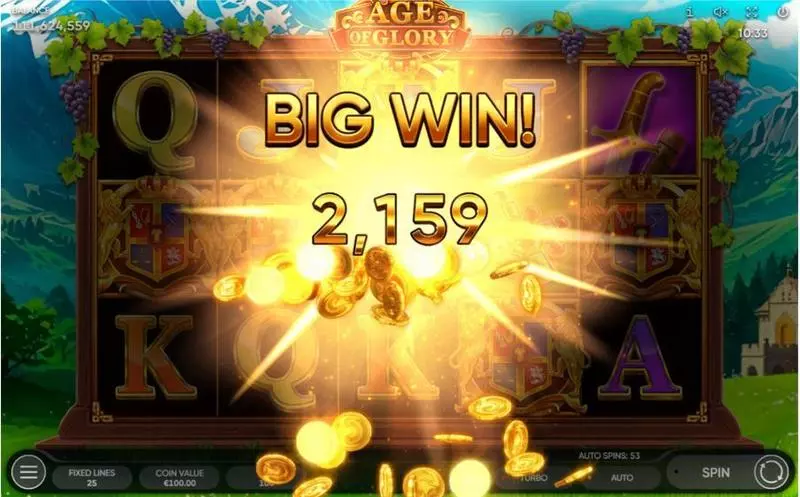 Play Age of Glory Slot Winning Screenshot