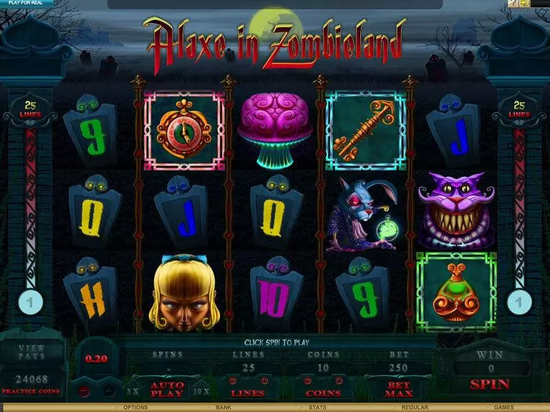 Play Alaxe in Zombieland Slot Main Screen Reels