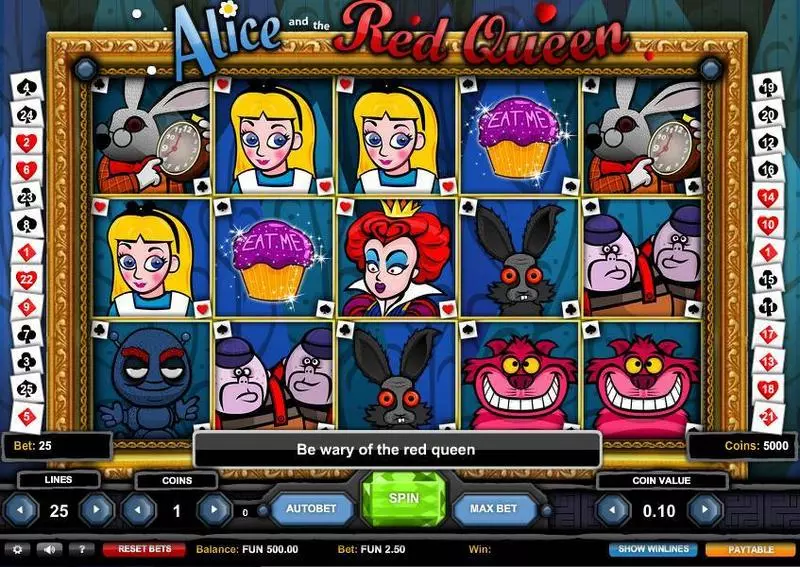 Play Alice and the Red Queen Slot Main Screen Reels
