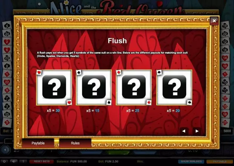 Play Alice and the Red Queen Slot Bonus 1
