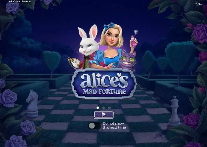 Play Alice's Mad Fortune Slot Introduction Screen