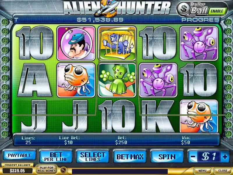 Play Alien Hunter Slot Main Screen Reels