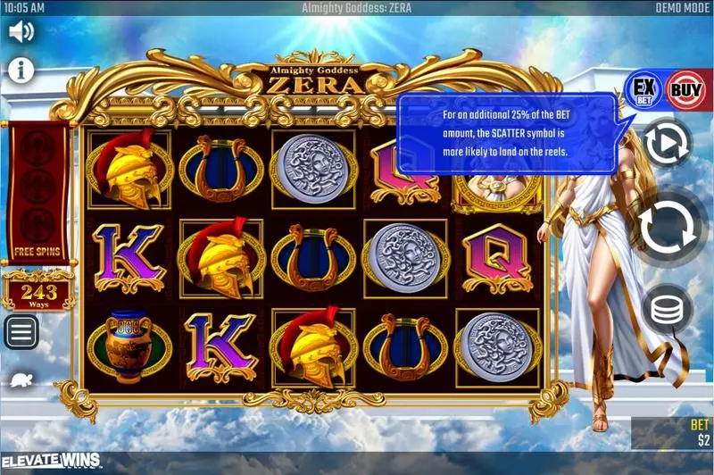 Play Almighty Goddess ZERA Slot Main Screen Reels