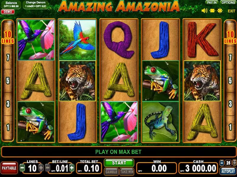 Play Amazing Amazonia  Slot Main Screen Reels