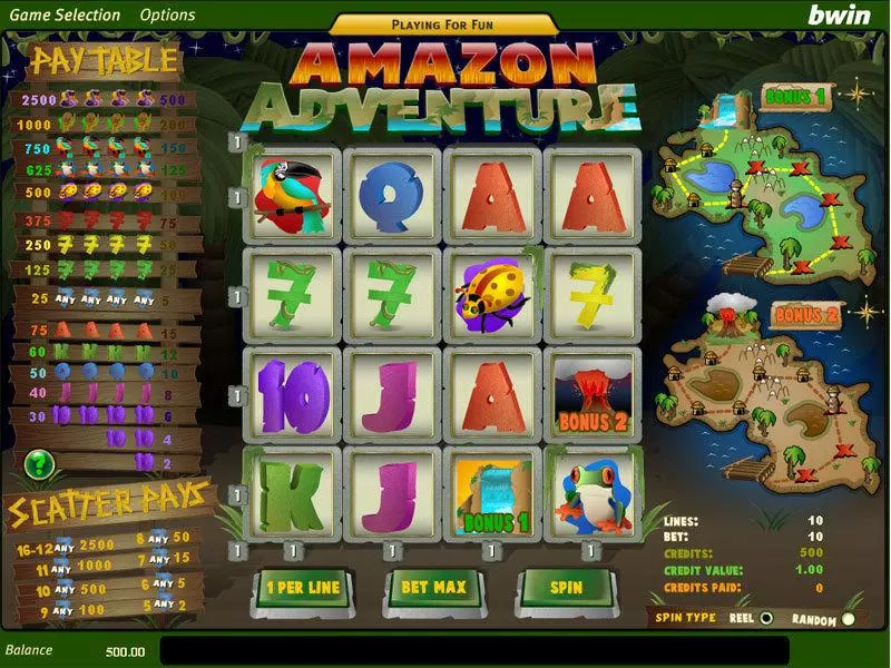 Play Amazon Adventure Slot Main Screen Reels