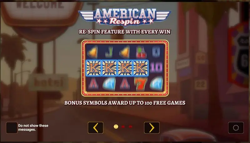 Play American Respin Slot Introduction Screen