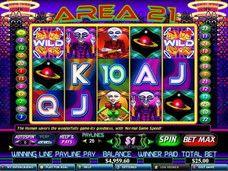 Play Area 21 Slot Main Screen Reels