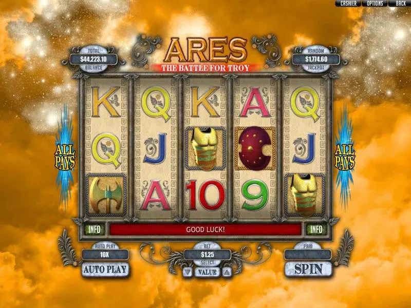 Play Ares: The Battle for Troy Slot Main Screen Reels