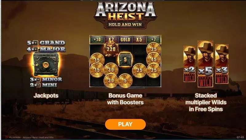 Play Arizona Heist - Hold and Win Slot Introduction Screen
