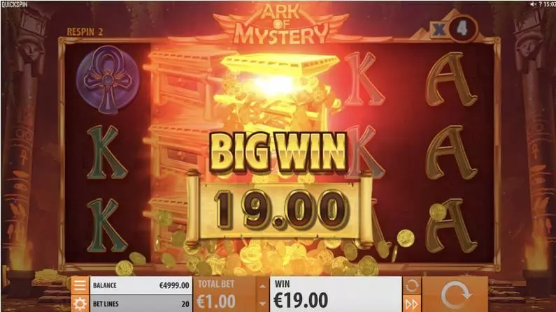 Play Ark of Mystery Slot Winning Screenshot