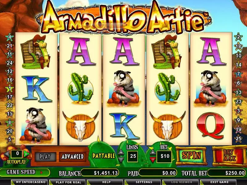 Play Armadillo Artie Slot Main Screen Reels