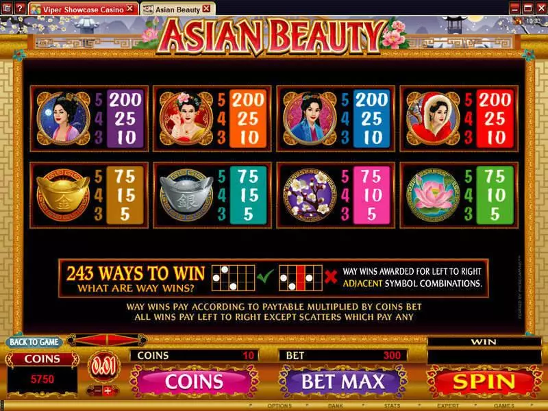 Play Asian Beauty Slot Info and Rules