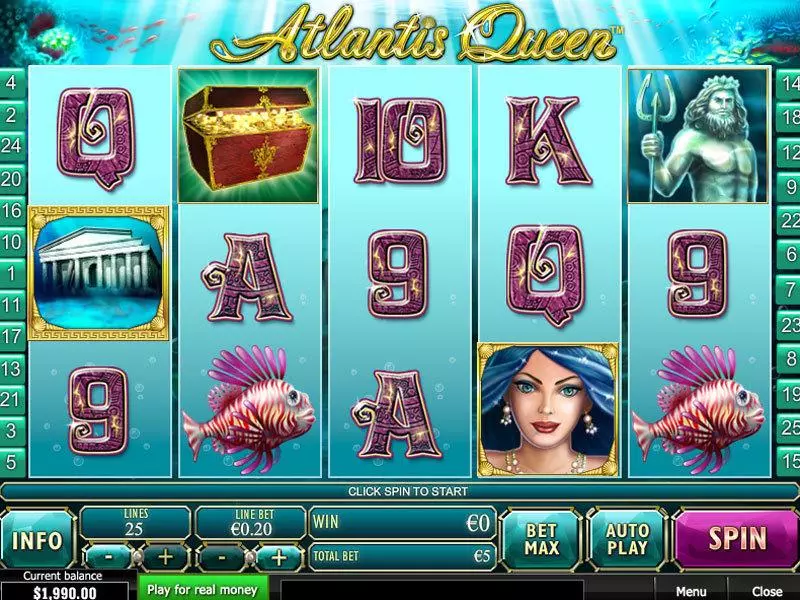 Play Atlantis Queen Slot Main Screen Reels