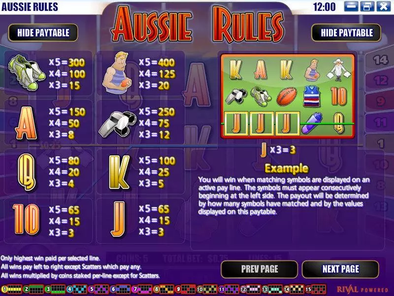 Play Aussie Rules Slot Info and Rules