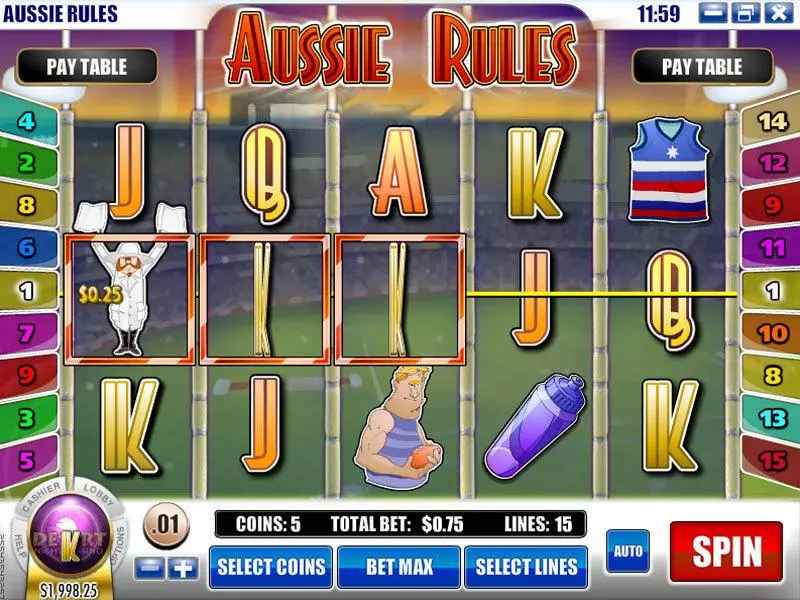 Play Aussie Rules Slot Main Screen Reels