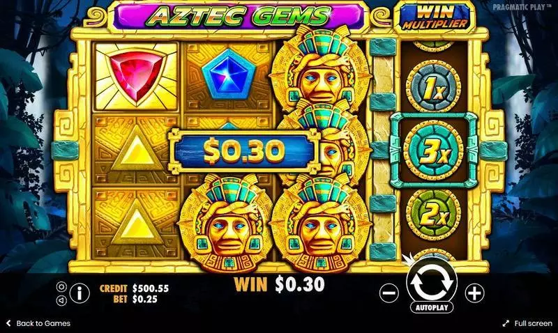 Play Aztec Gems Slot Main Screen Reels