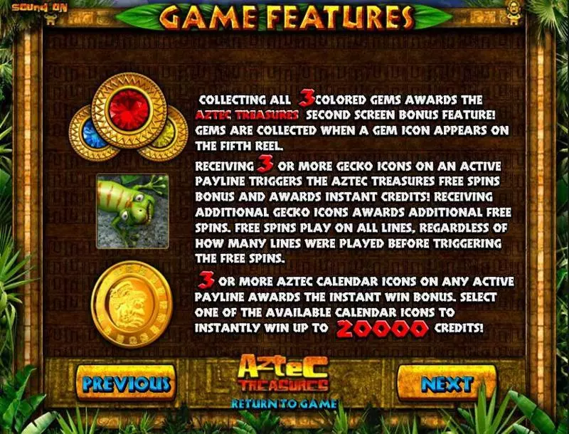 Play Aztec Treasures Slot Info and Rules
