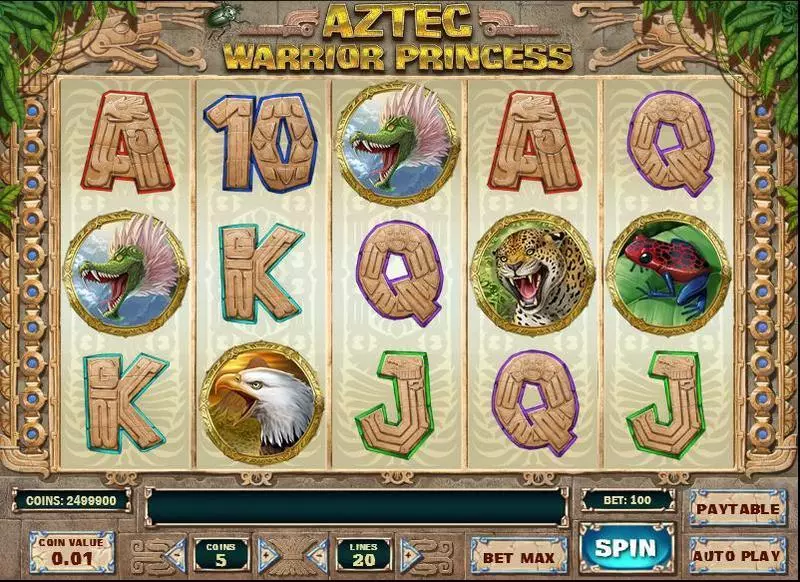 Play Aztec Warrior Princess Slot Main Screen Reels