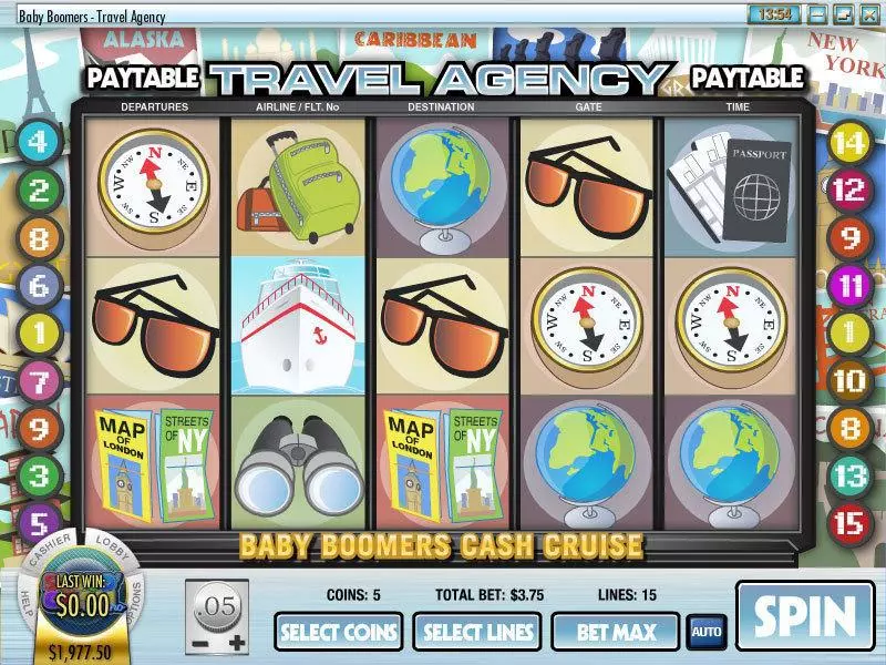 Play Baby Boomers Cash Cruise Slot Main Screen Reels