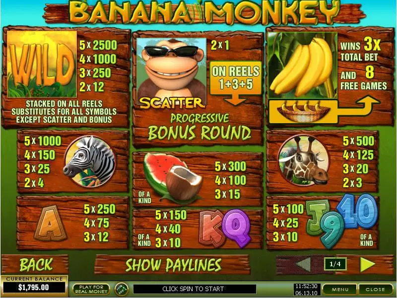Play Banana Monkey Slot Info and Rules