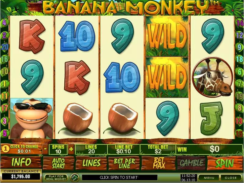 Play Banana Monkey Slot Main Screen Reels
