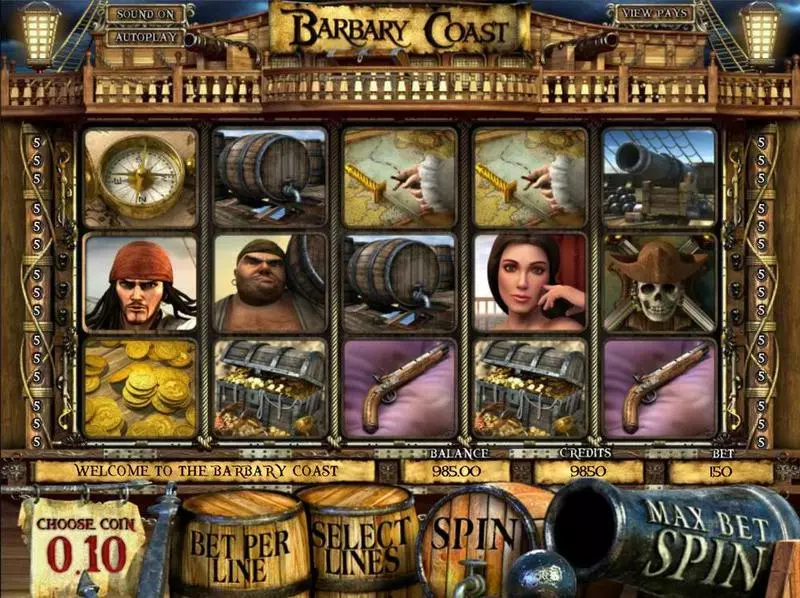 Play Barbary Coast Slot Introduction Screen