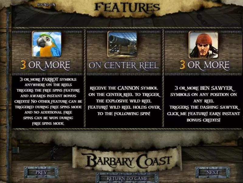 Play Barbary Coast Slot Info and Rules