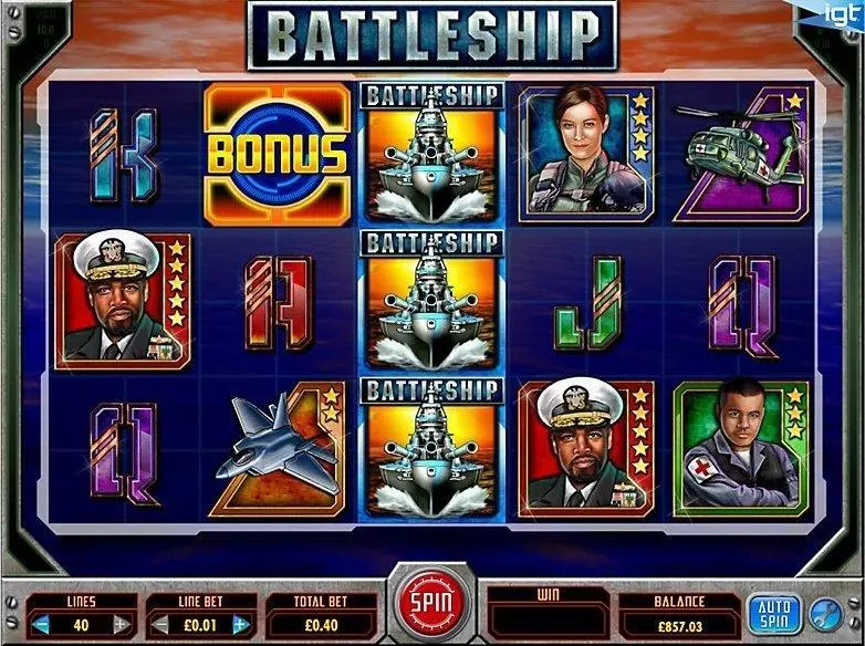 Play Battleship: Search & Destroy Slot Introduction Screen