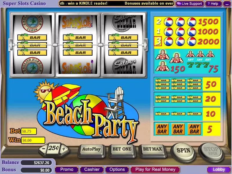 Play Beach Party Slot Main Screen Reels