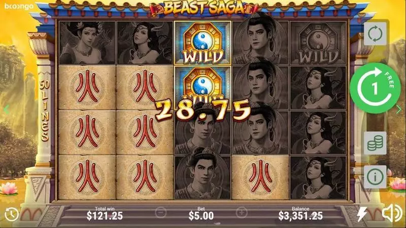 Play Beast Saga Slot Main Screen Reels