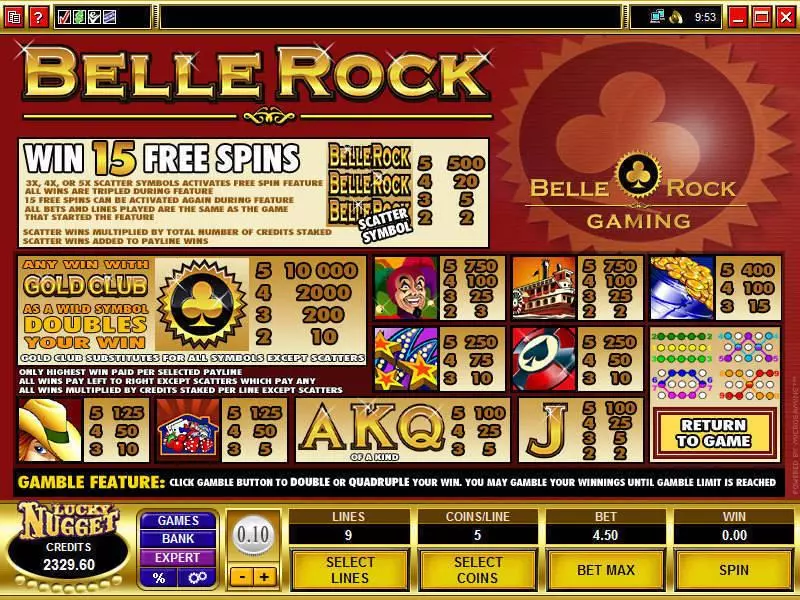 Play Belle Rock Slot Info and Rules
