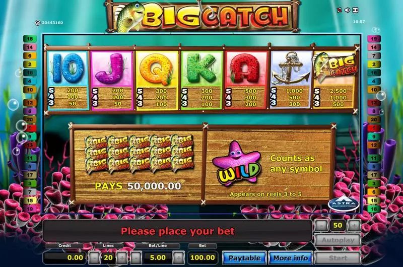 Play Big Catch Slot Info and Rules