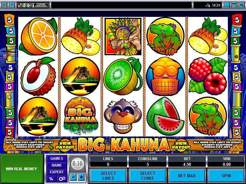 Play Big Kahuna Slot Main Screen Reels