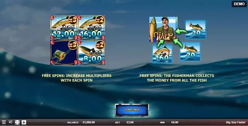 Play Big Size Fishin' Slot Info and Rules
