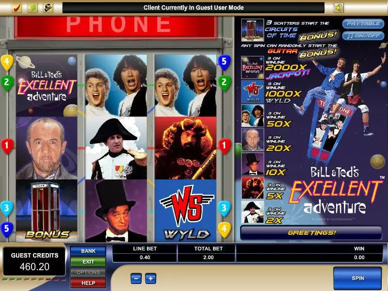 Play Bill and Ted's Excellent Adventure Slot Main Screen Reels