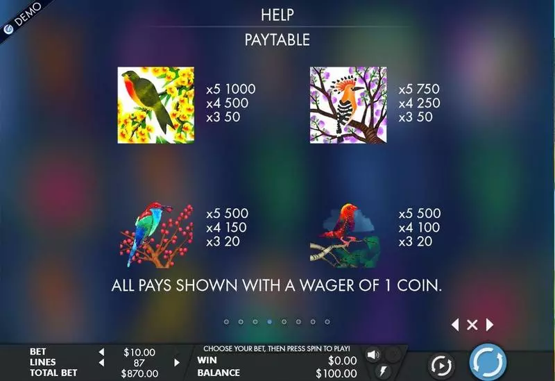 Play Birds & Blooms Slot Info and Rules